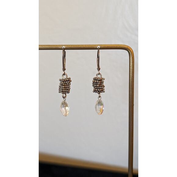 Vintage Crystal Marked Sterling 925 Lever Back Earrings - Picture 6 of 7